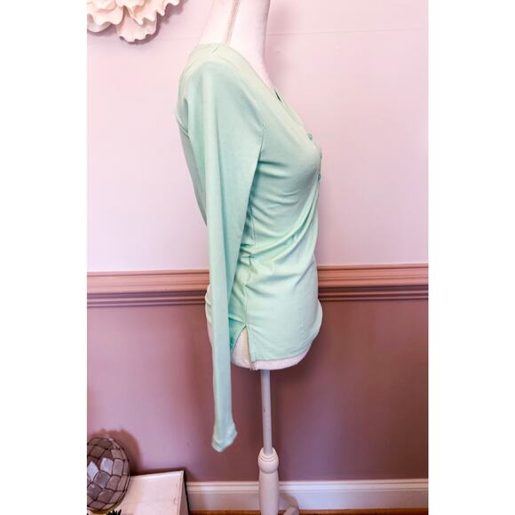 Athleta Green Uptempo Ribbed Henley Top Size XS NWT - Picture 3 of 6